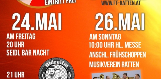Feuerwehrfest 24. u. 26. Mai